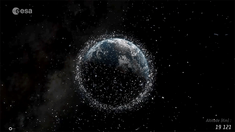 European-Space-Agency's animated illustration of space junk